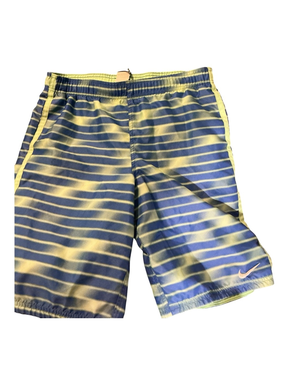 Nike Men’s Blue & Yellow Striped Athletic Shorts